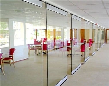 Ebunge glass partition with aluminum top bottom clip