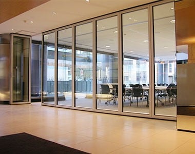 Ebunge glass partition wall with round aluminum frame