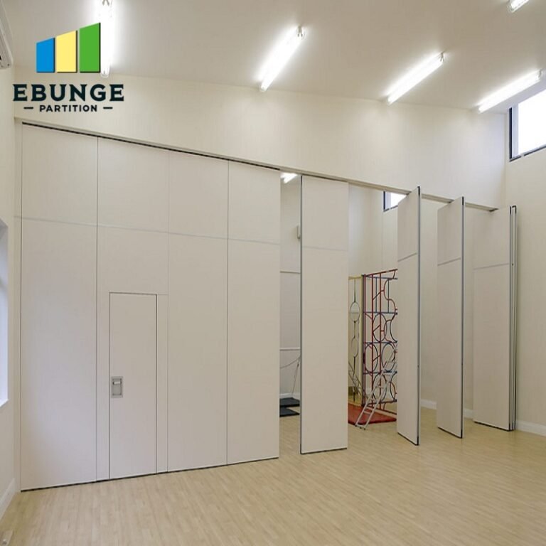 Acoustic movable partition wall in a modern restaurant setting