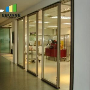 Comparison of movable wall and fixed partition in modern office meeting room