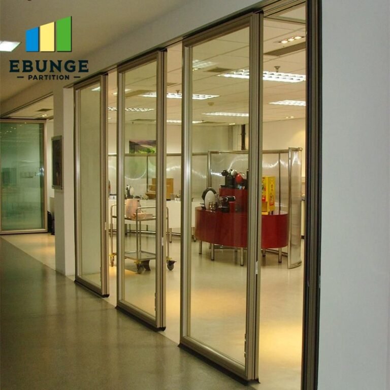 Comparison of movable wall and fixed partition in modern office meeting room
