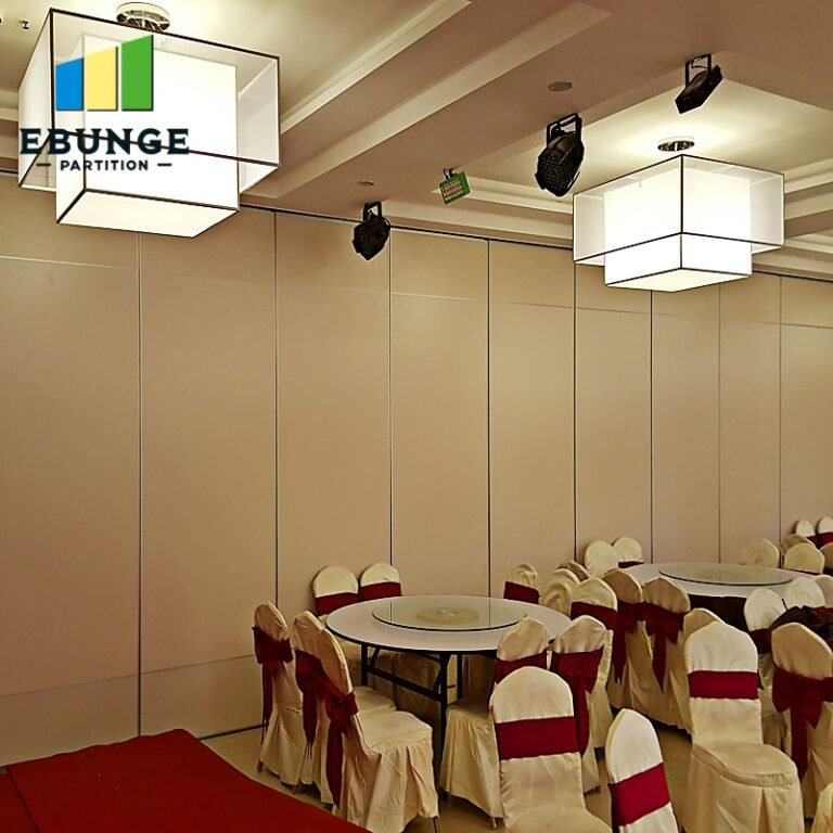 custom size movable partition installation in a school hall
