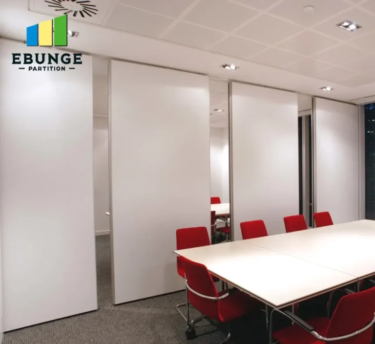 banquet hall with movable partition walls dividing space