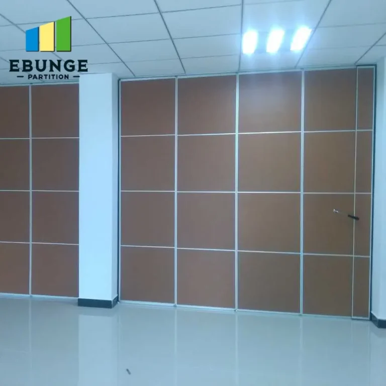 aluminum sliding partitions in a hotel banquet hall