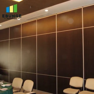 assessing acoustic sliding partition for living room in hotel banquet hall