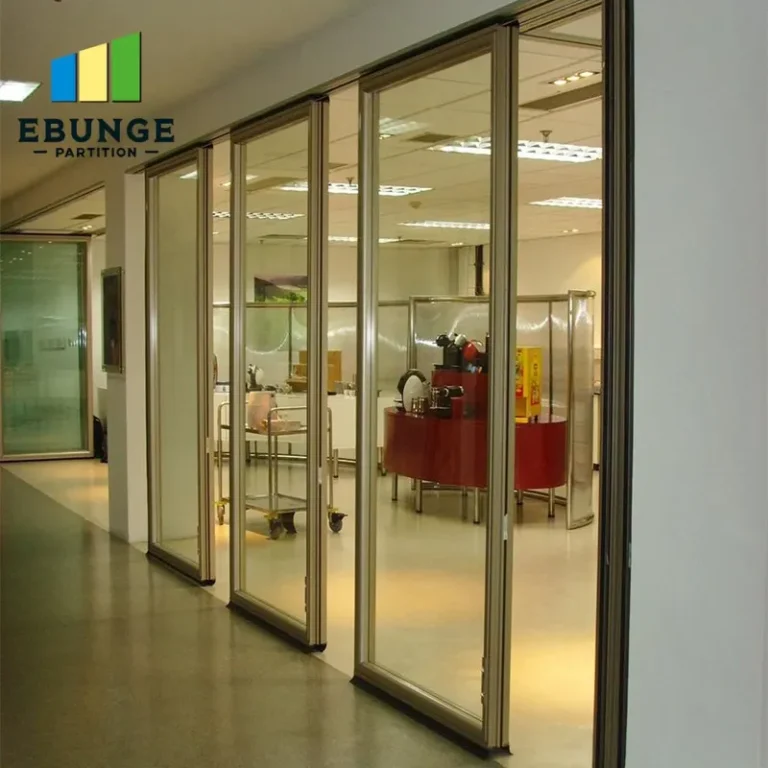 Office meeting room with modern acoustic movable partition walls