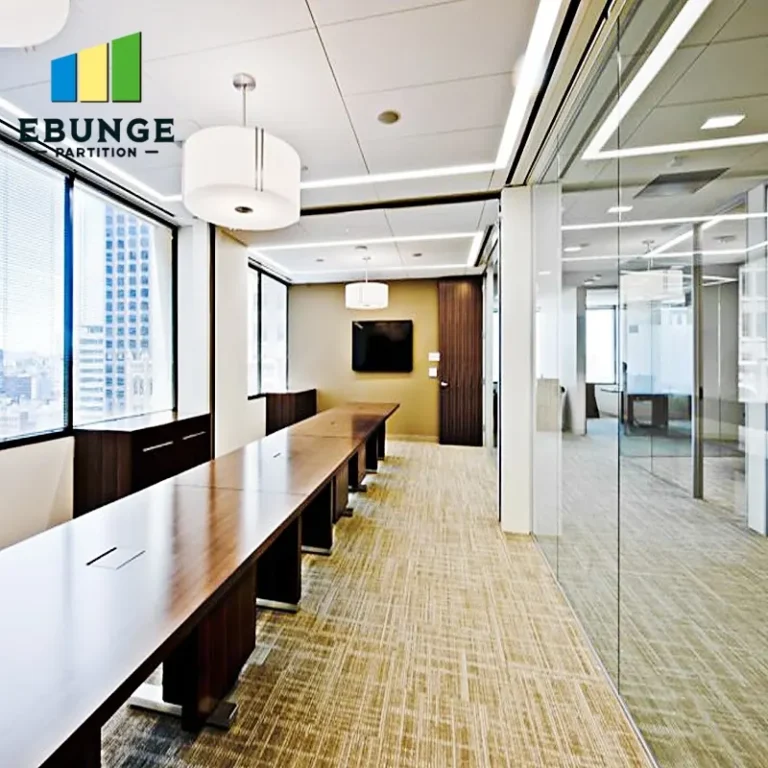 movable acoustic wall panel stacking for conference room project