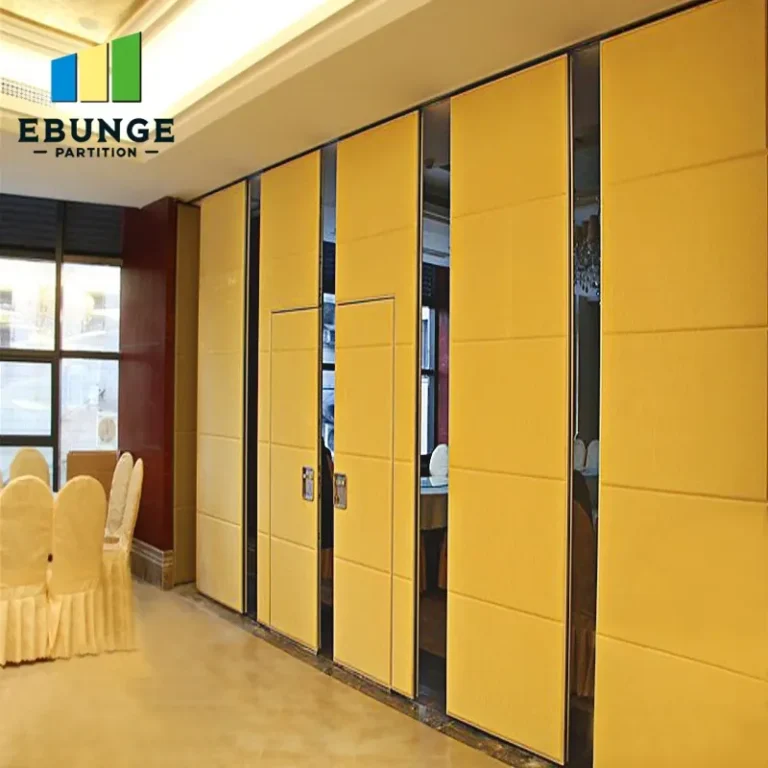 hotel ballroom with movable partition walls creating flexible event spaces