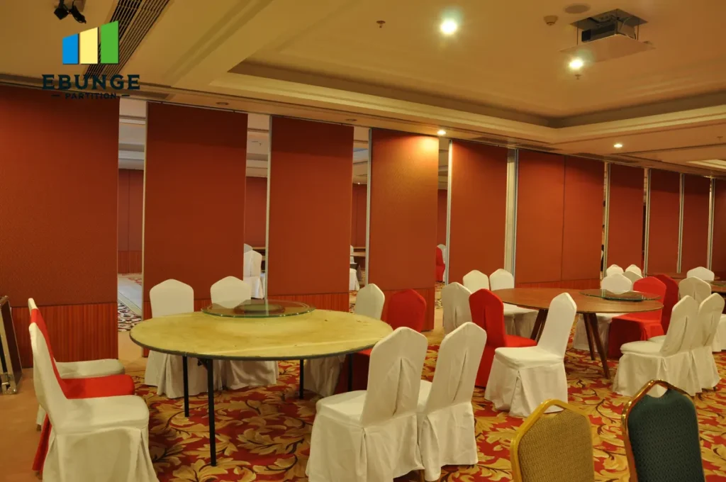 movable partition wall in hospital consultation room with acoustic panels