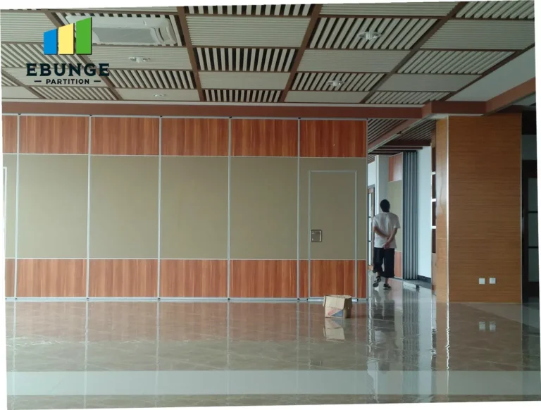ergon living folding partition wall system installed in a school hall