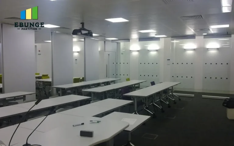 sliding partition wall for living room in a modern office conference room