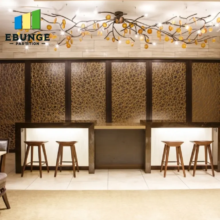 movable acoustic wall panels in a school hall