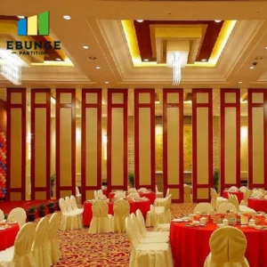movable acoustic wall panel stacking for hotel ballroom