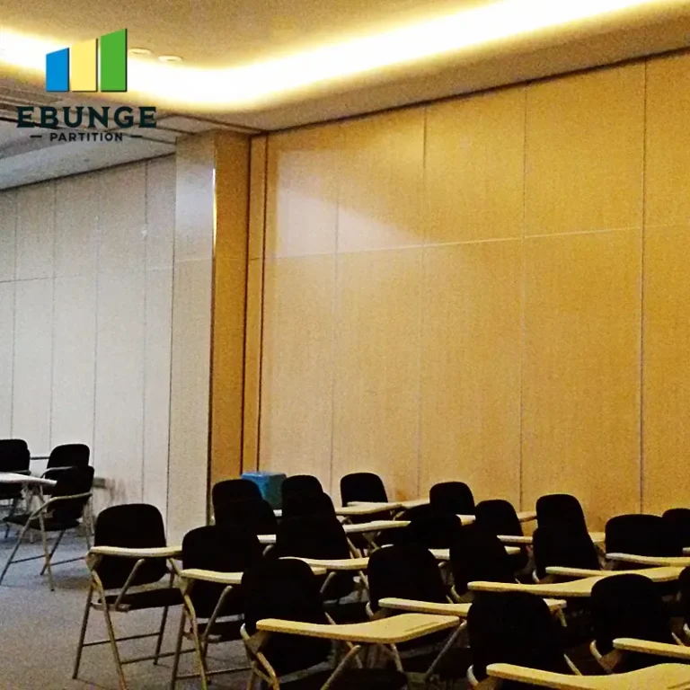 movable partition wall with door in hotel banquet hall