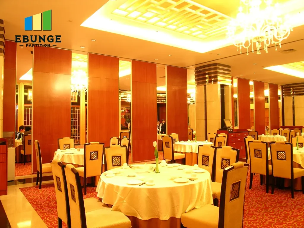 sliding partition track specification diagram for hotel banquet hall