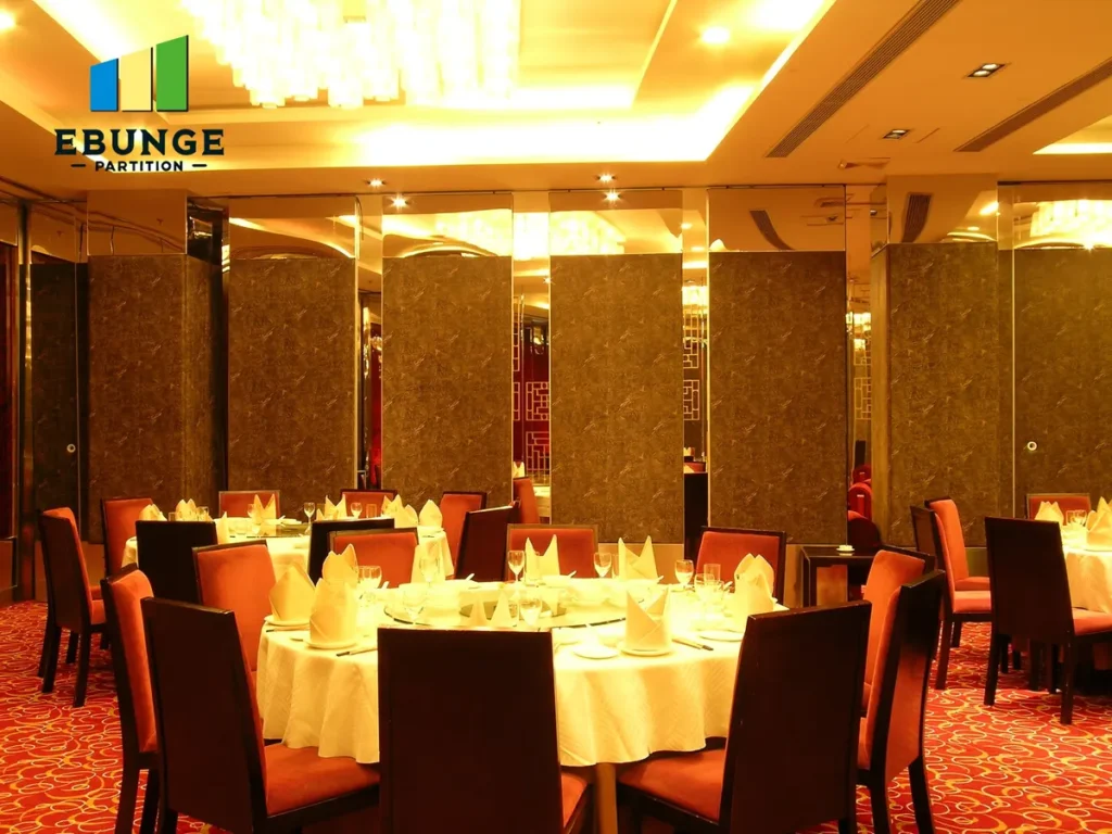 stc rating movable partition in hotel banquet hall