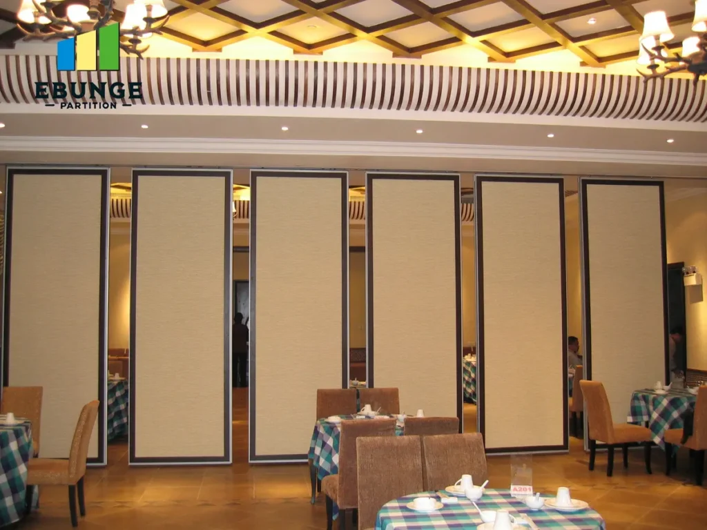 movable partition wall in a hotel banquet hall