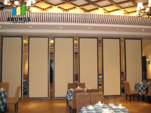 acoustic partition wall in a modern conference room