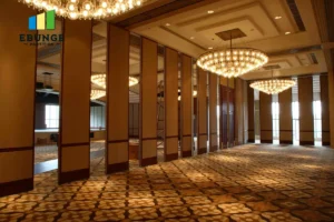custom operable wall system in a hotel restaurant private room