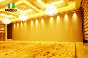 operable partition system in restaurant private room
