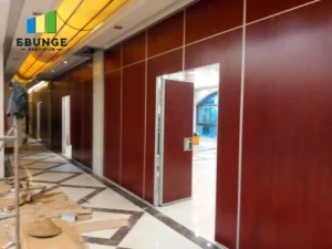 movable acoustic wall panels in a modern conference room