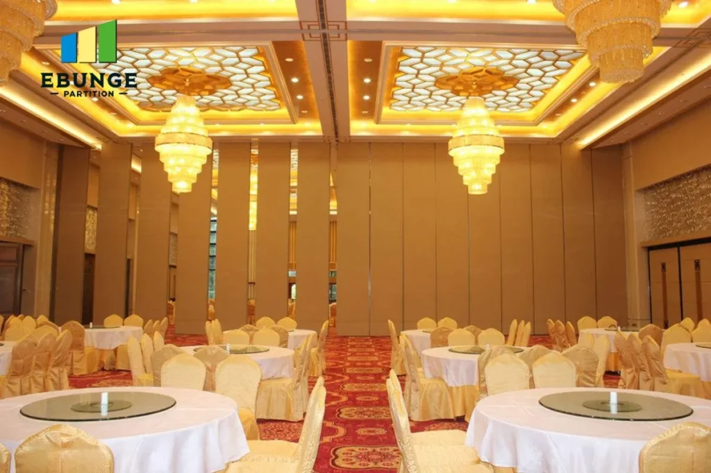 acoustic partition wall in a modern office meeting room