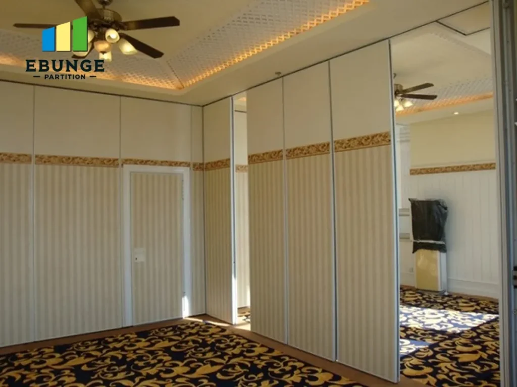 operable walls in a community center with acoustic panels