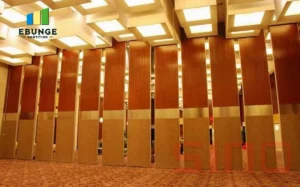 school operable wall with acoustic finishes in a hall