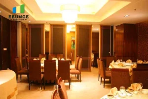 movable acoustic wall partition system in hotel banquet hall