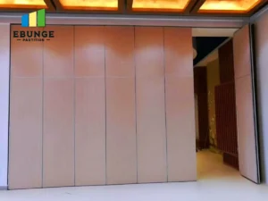 acoustic partition wall in a school hall with maintenance checklist