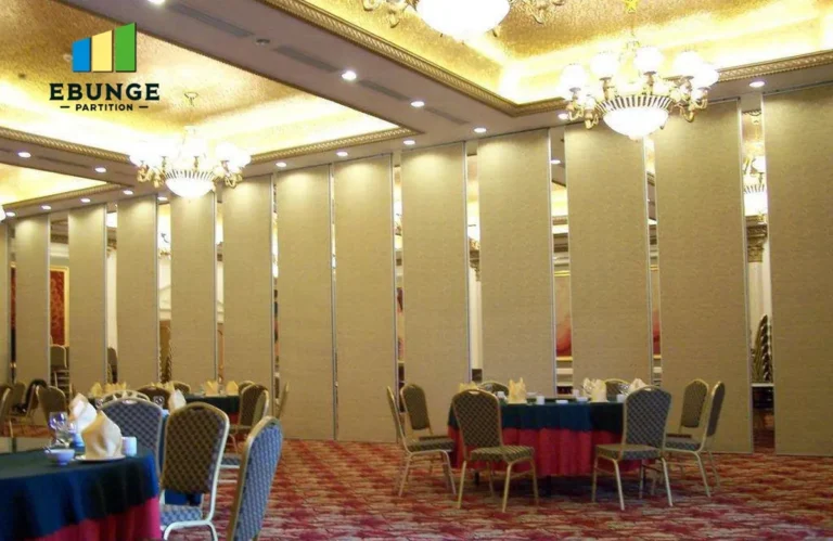 hotel ballroom with sliding partition wall track system