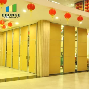 operable wall in conference room with acoustic panels