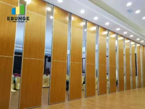 sliding partition wall with door in modern office meeting room
