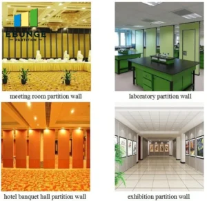 operable wall installation in a modern school hall with acoustic panels
