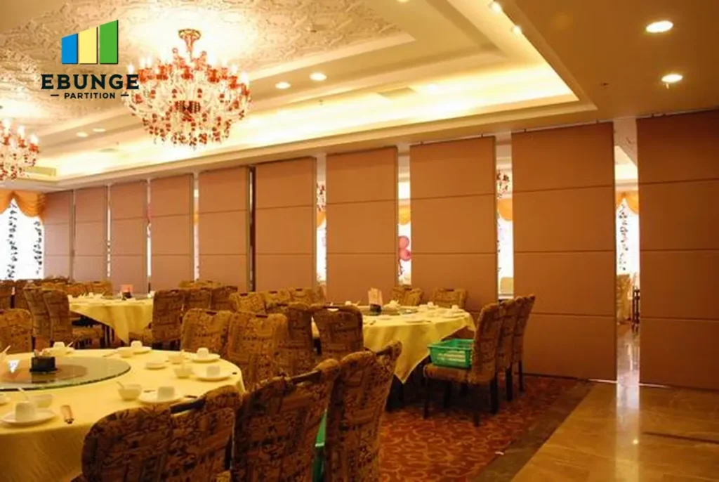office partition wall systems in a hotel banquet hall