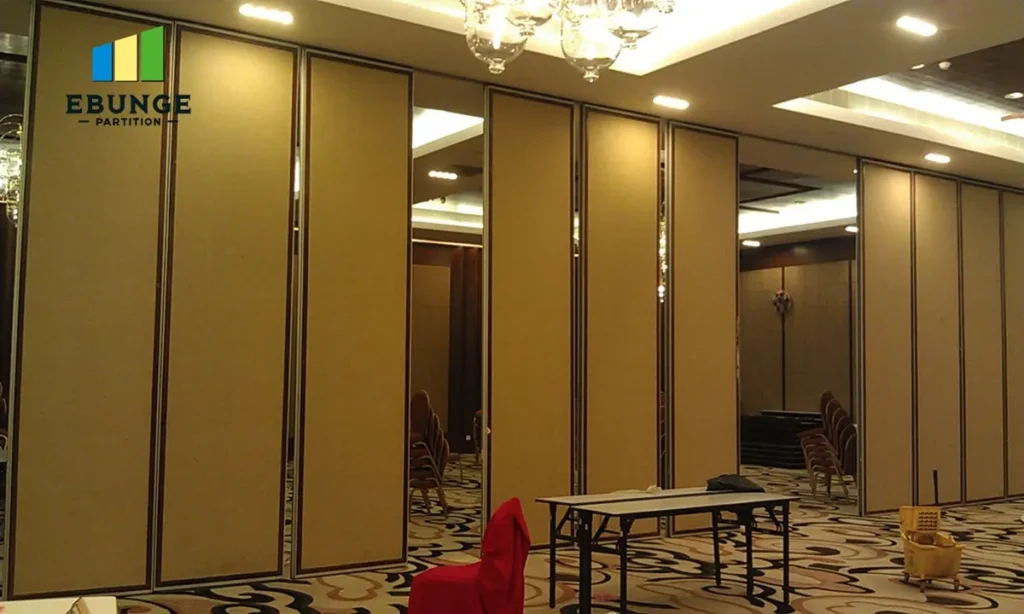 top hung operable wall dividing a hotel banquet hall