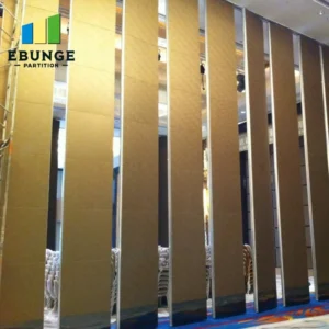acoustic partition wall in community center with top-hung track