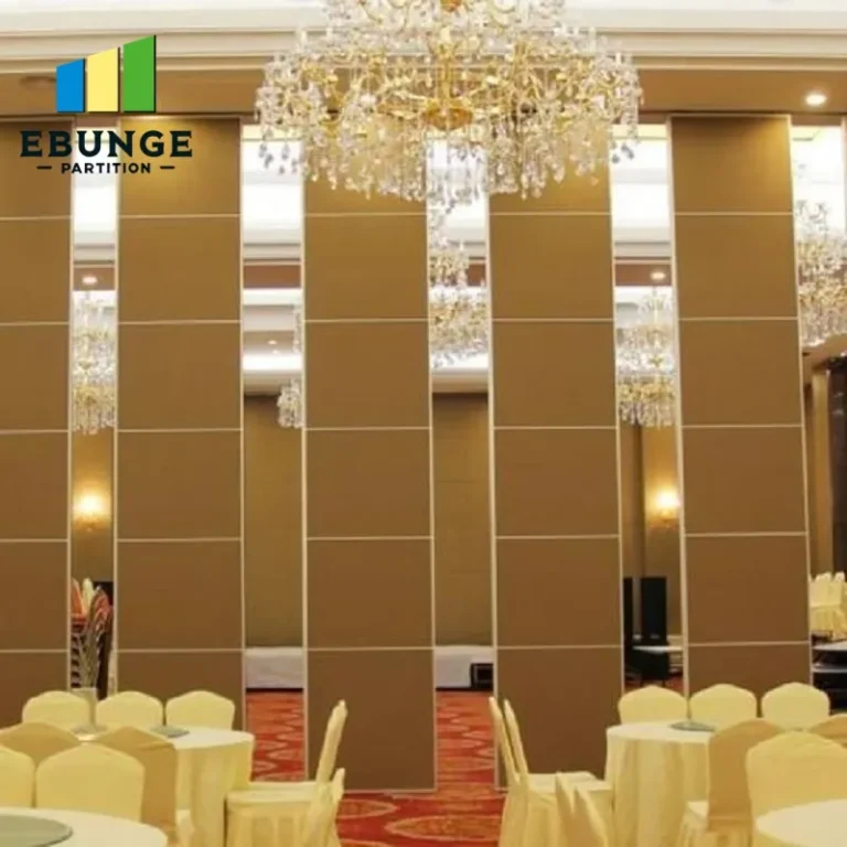 hotel folding partition installation in banquet hall with acoustic movable wall