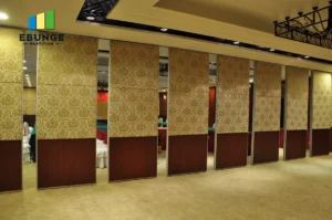 acoustic operable walls dividing a hotel banquet hall into smaller spaces