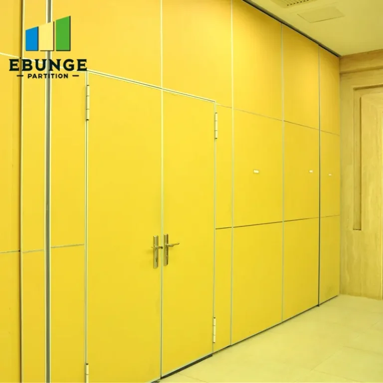 operable partition wall in a modern school hall separating spaces