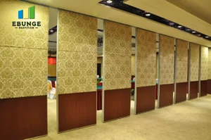 acoustic partition wall finish options in a modern school hall