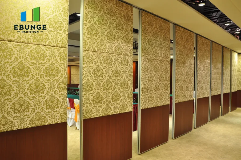 operable wall system in a hospital consultation room with acoustic panels
