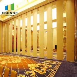 soundproof movable wall installed in a restaurant private room
