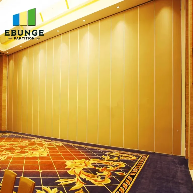 sliding partition track specification in hotel banquet hall with top-hung track