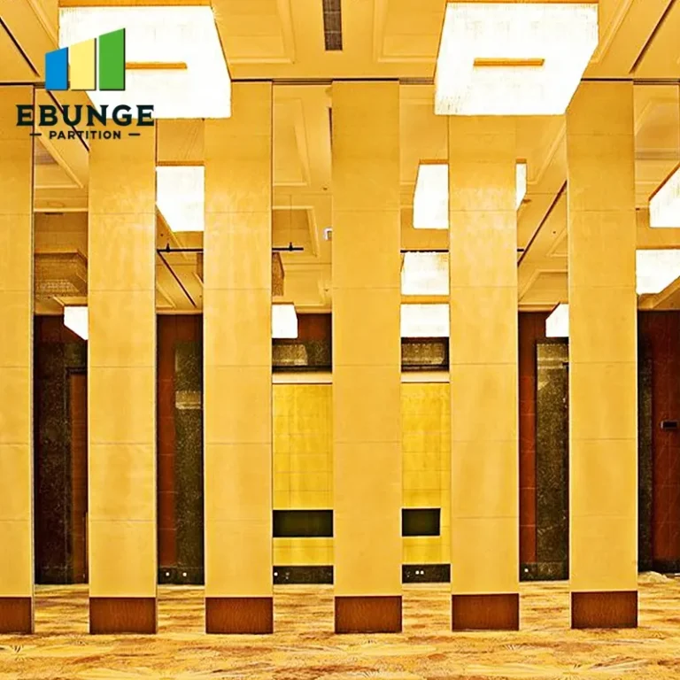 sliding partition wall track system in hotel ballroom with acoustic movable wall