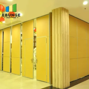 operable wall track system in exhibition hall with top-hung rail