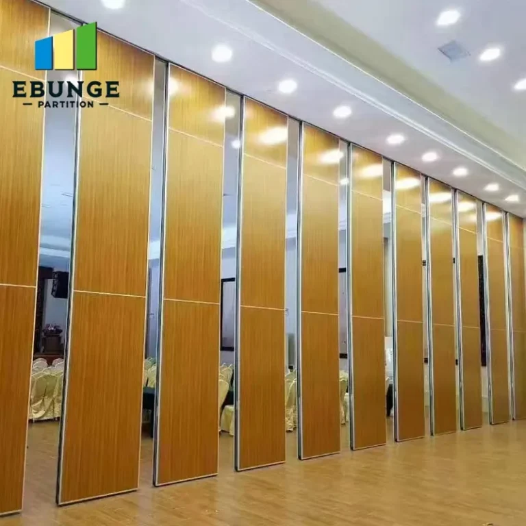movable walls on tracks in a community center meeting room