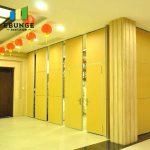 operable wall seal inspection for acoustic movable partition in school or exhibition hall