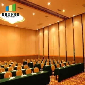 modern office meeting room with movable partition wall dividing space
