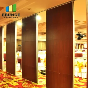 operable walls in a community center with acoustic panels